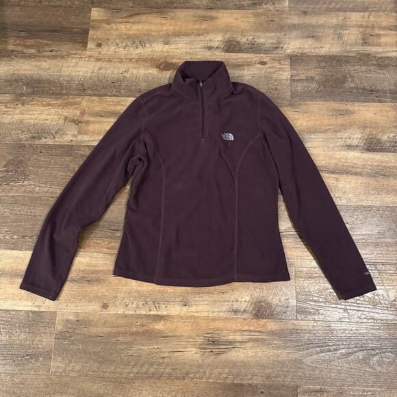 The North Face TKA 100 Fleece 1/4 Zip Pullover Long Sleeve Plum Gorpcore FLAWS - Picture 1 of 12
